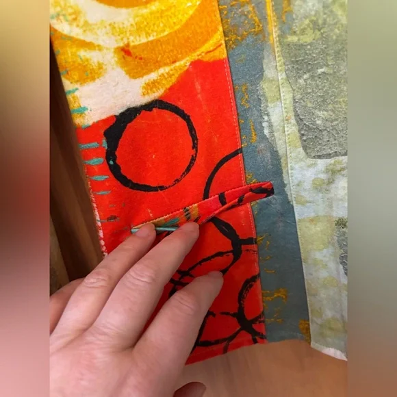 Colorful Abstract Women's Jacket, Simply Art Jacket Multicolor Geometric Pattern - Picture 2 of 8